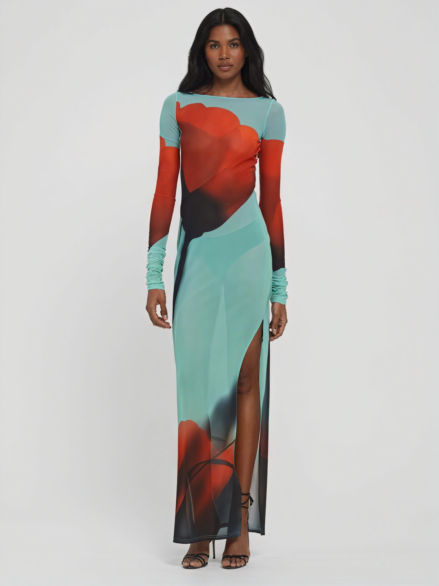 Women's Long Sleeve Maxi Dress – Colorful Artistic Print, Floor-Length-83850-7272b764-e785-44ad-9afa-d4bb447c62c9