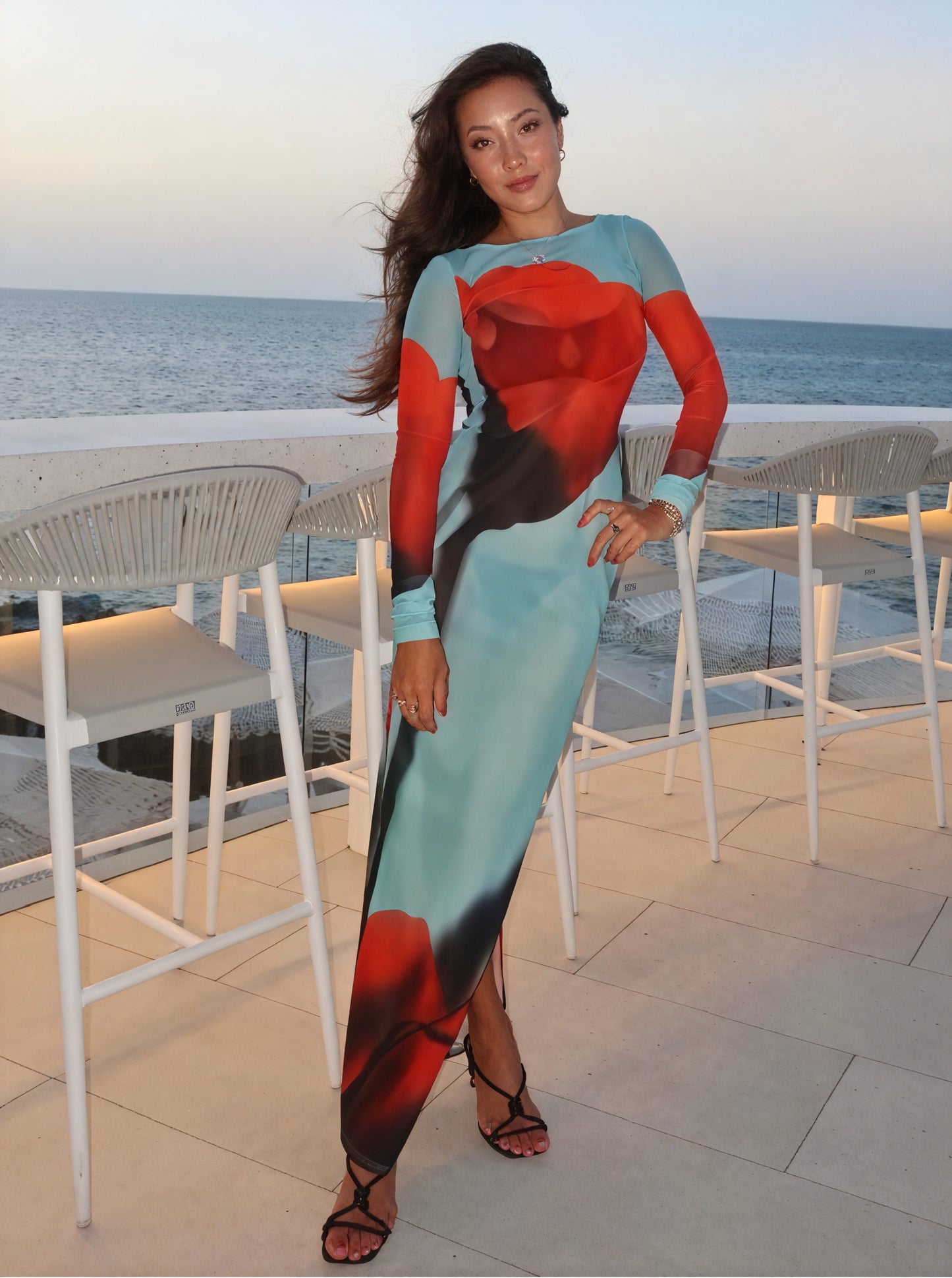 Women's Long Sleeve Maxi Dress – Colorful Artistic Print, Floor-Length-83850-cdb7dd40-8440-440f-b787-fed3dad92203