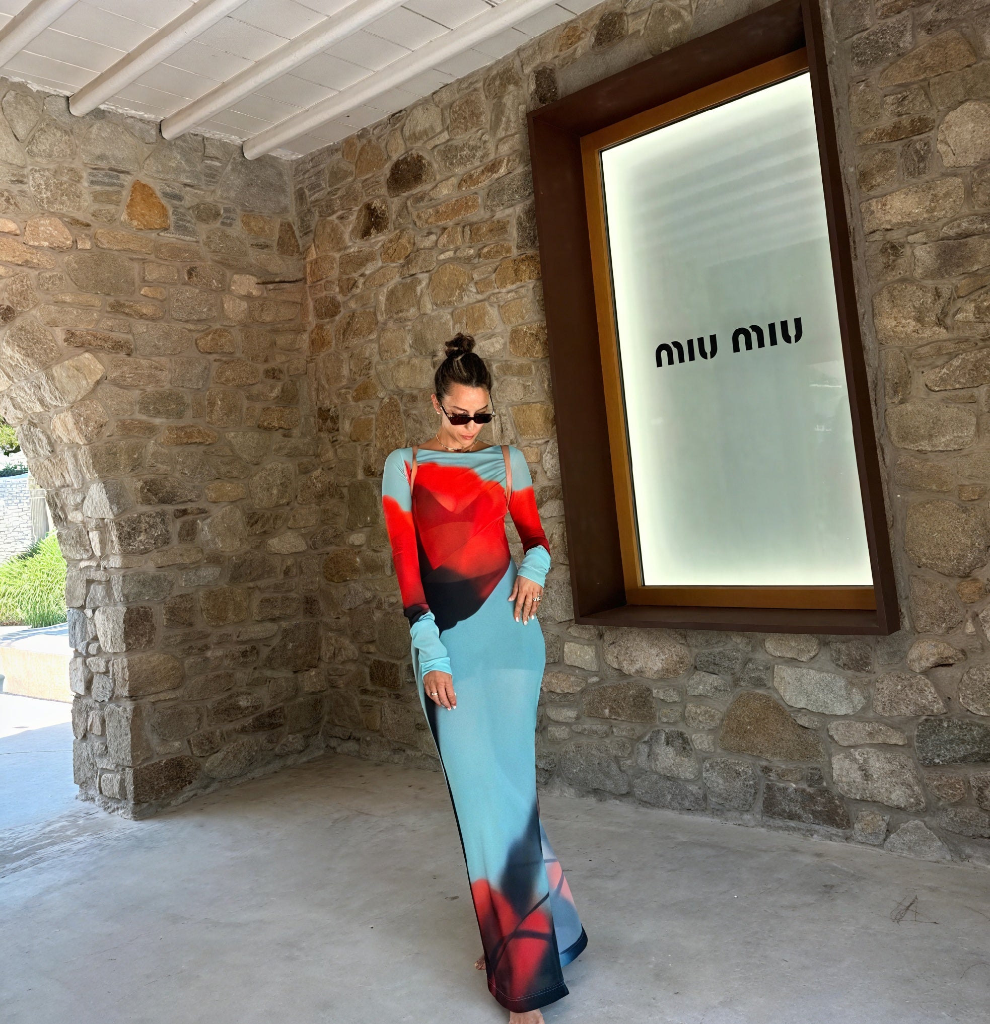 Women's Long Sleeve Maxi Dress – Colorful Artistic Print, Floor-Length-83850-c9132c38-c8db-4625-995e-880132825651