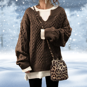Women's Sweater Chunky Cable Knit V-Neck Long Sleeve-53262-925ab543-c953-4f1f-90f3-49b6bb0857fd