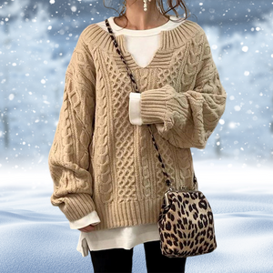Women's Sweater Chunky Cable Knit V-Neck Long Sleeve-53262-efad0271-ea68-485c-995b-a6149e839b07