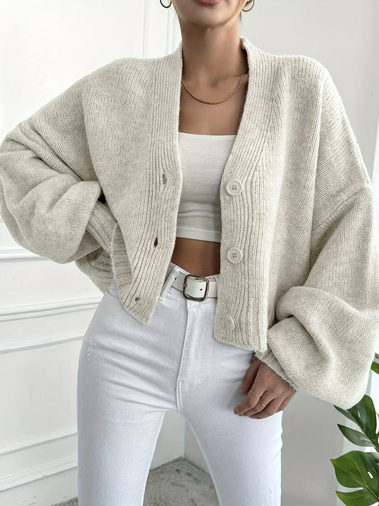 Women's Knit Cardigan – Button Closure, Long Sleeve, Classic Style-74563-a29fe494-3f4f-4869-a062-c013fb47d458