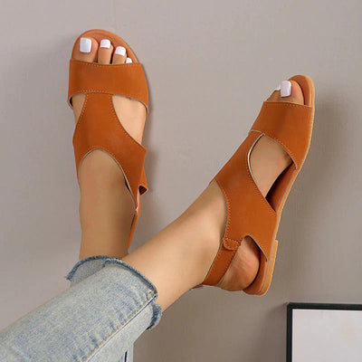 Modern T-Strap Flat Sandals – Adjustable Ankle Strap
