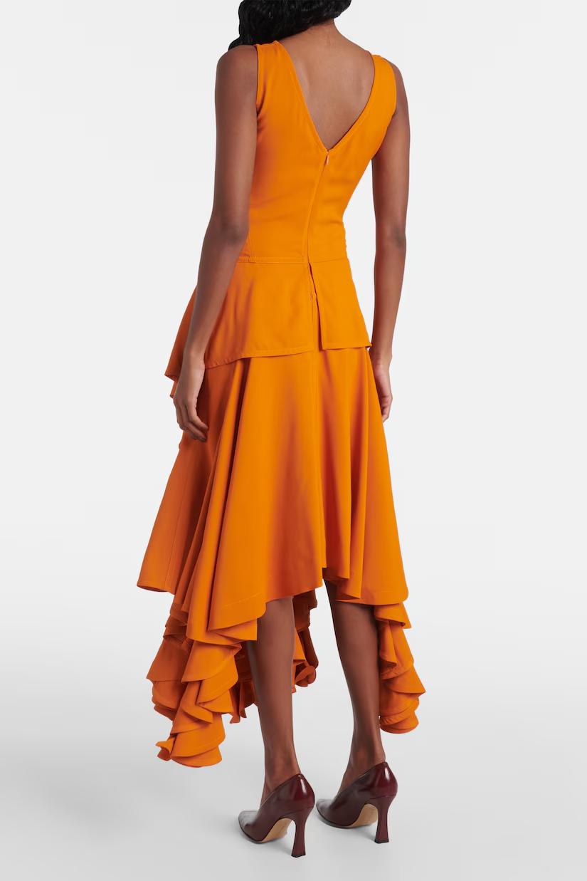 Statement High-Low Dress with Ruffled Skirt