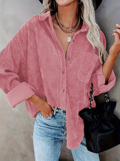 Relaxed Corduroy Shirt-Jacket – Button Front