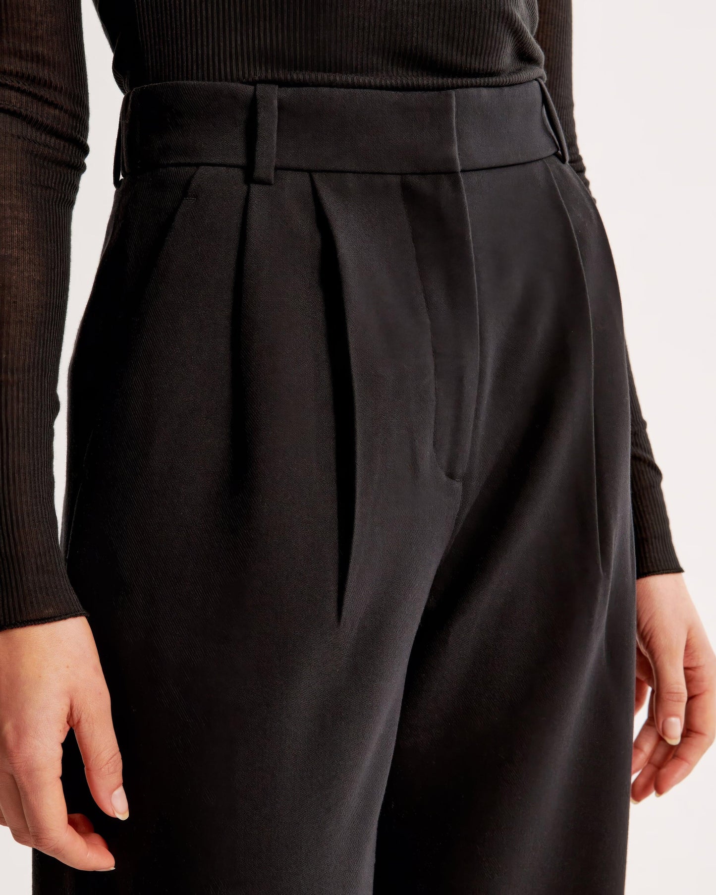 Women's High-Waisted Wide-Leg Pleated Trousers - Smooth Fabric, Modern Minimalist Style-83175-de69101b-74d4-4c20-a410-1268a1179ff1