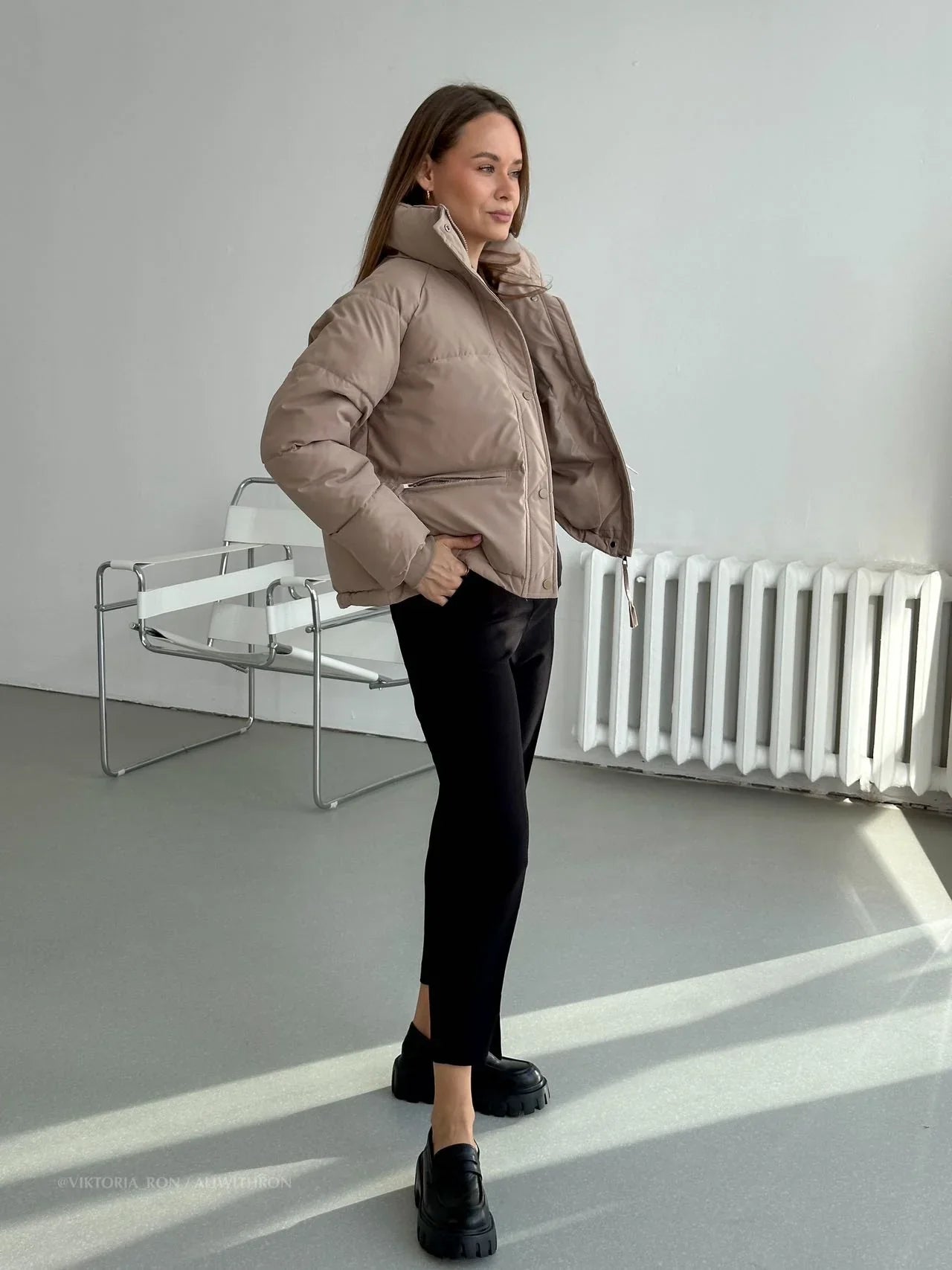 Women's Quilted Cropped Puffer Jacket – High Collar, Water-Resistant-65207-faa44620-048d-4ed9-8a09-937f3c1b9151