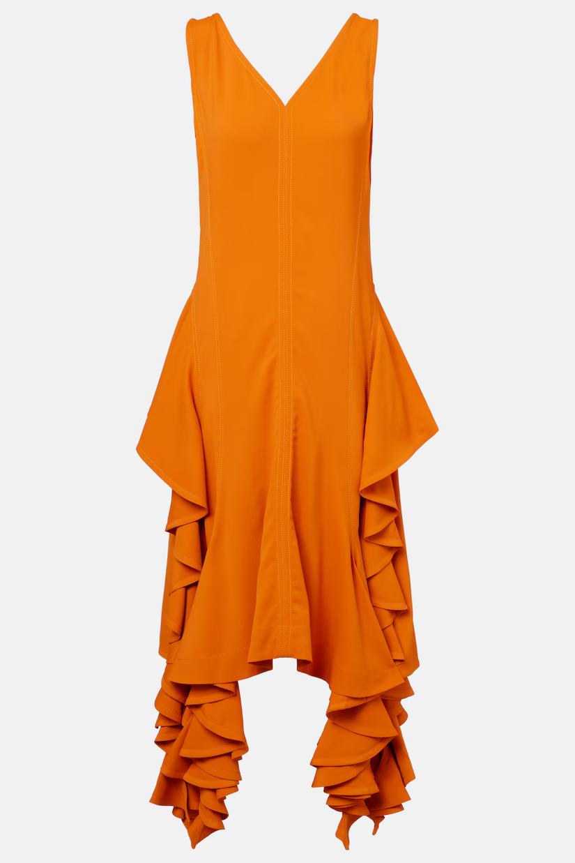 Statement High-Low Dress with Ruffled Skirt