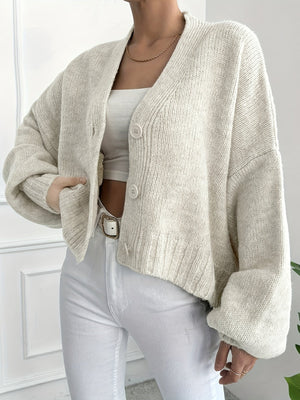 Women's Knit Cardigan – Button Closure, Long Sleeve, Classic Style-74563-ffb49ea9-1127-4145-9a1f-32cc0a6d2f2d